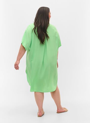 Lange viscose blouse met 2/4 mouwen, Summer Green, Model image number 1