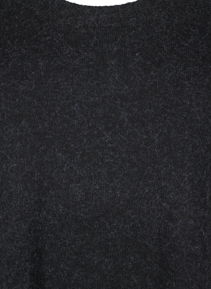 Gebreide blouse met kralen, Dark Grey Melange, Packshot image number 2