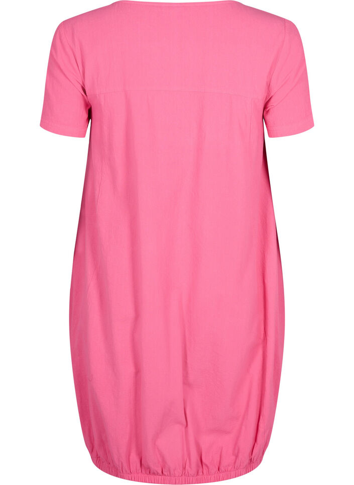 Jurk van katoen met korte mouwen, Roze, Packshot image number 1