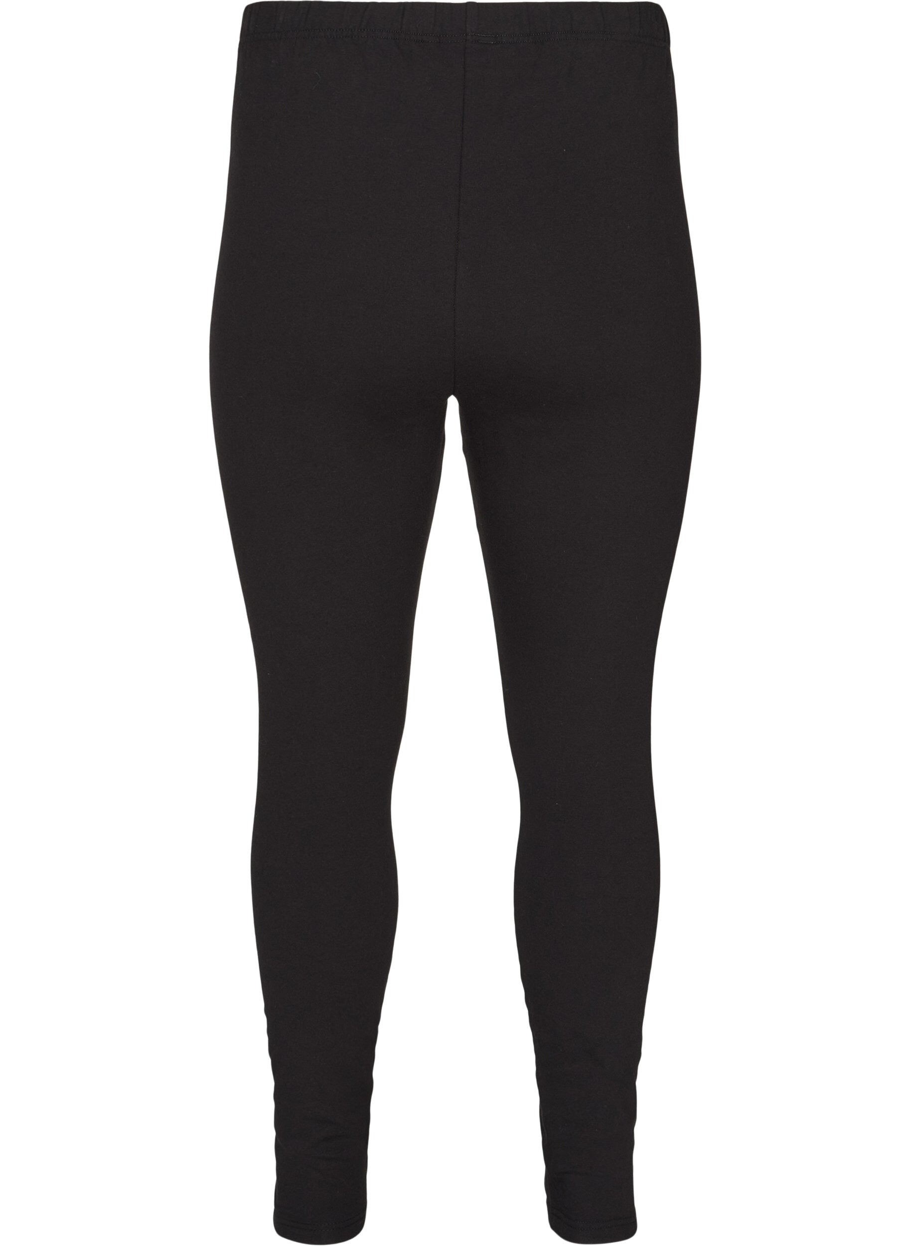 Zizzi Katoenen legging met voering, Zwart, Packshot image number 1