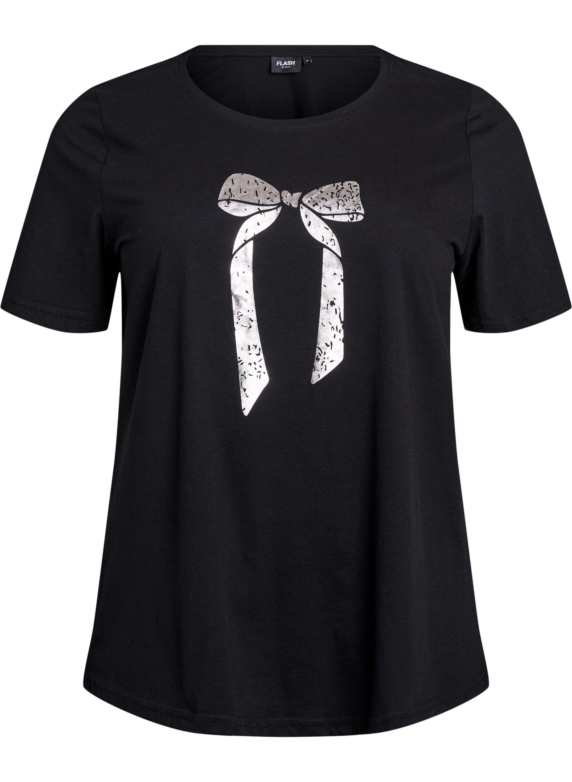 ZizziT-shirt met print, Zwart, Packshot image number 0