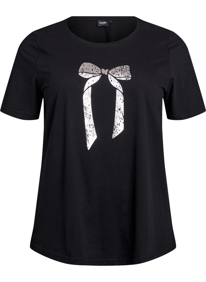T-shirt met print, Zwart, Packshot image number 0