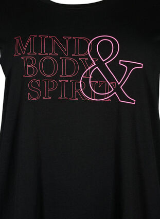 Sport-T-shirt met print, Black w. Mind/Body, Packshot image number 2