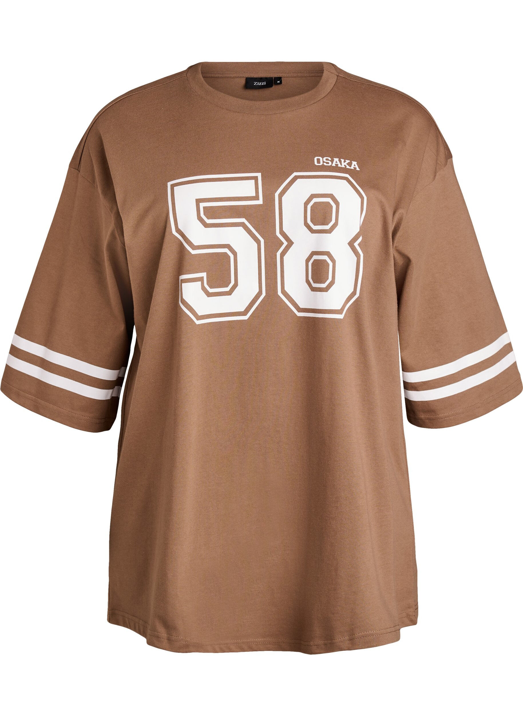 Oversized college T-shirt met 3/4 mouwen