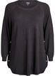 Gebreide blouse met knopen aan de zijkant, Zwart, Packshot image number 0