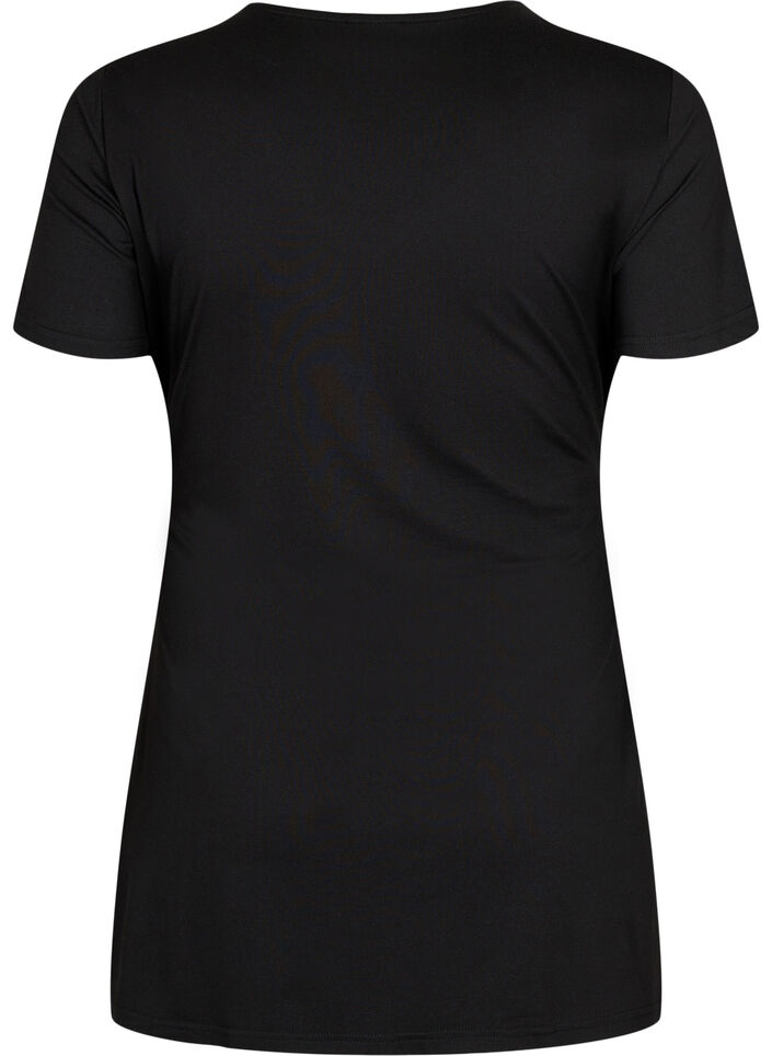 Zwangerschapsblouse met korte mouwen, Black, Packshot image number 1