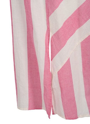Katoenen hemdjurk met strepen en korte mouwen, Magenta Stripe, Packshot image number 3