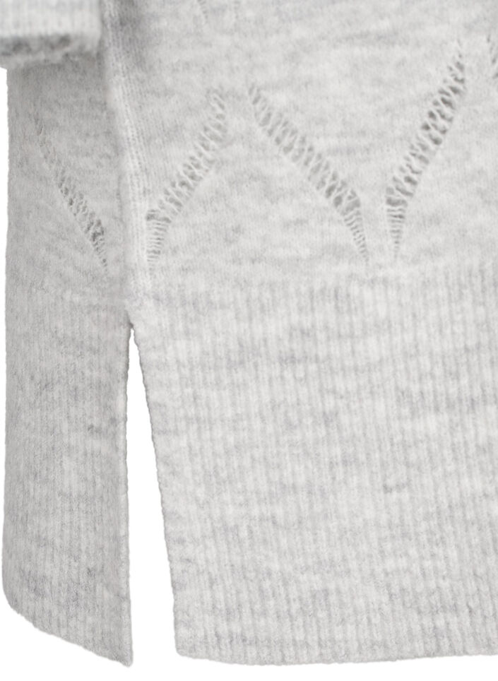 Gebreid vest met lange mouwen, Light Grey Melange, Packshot image number 3