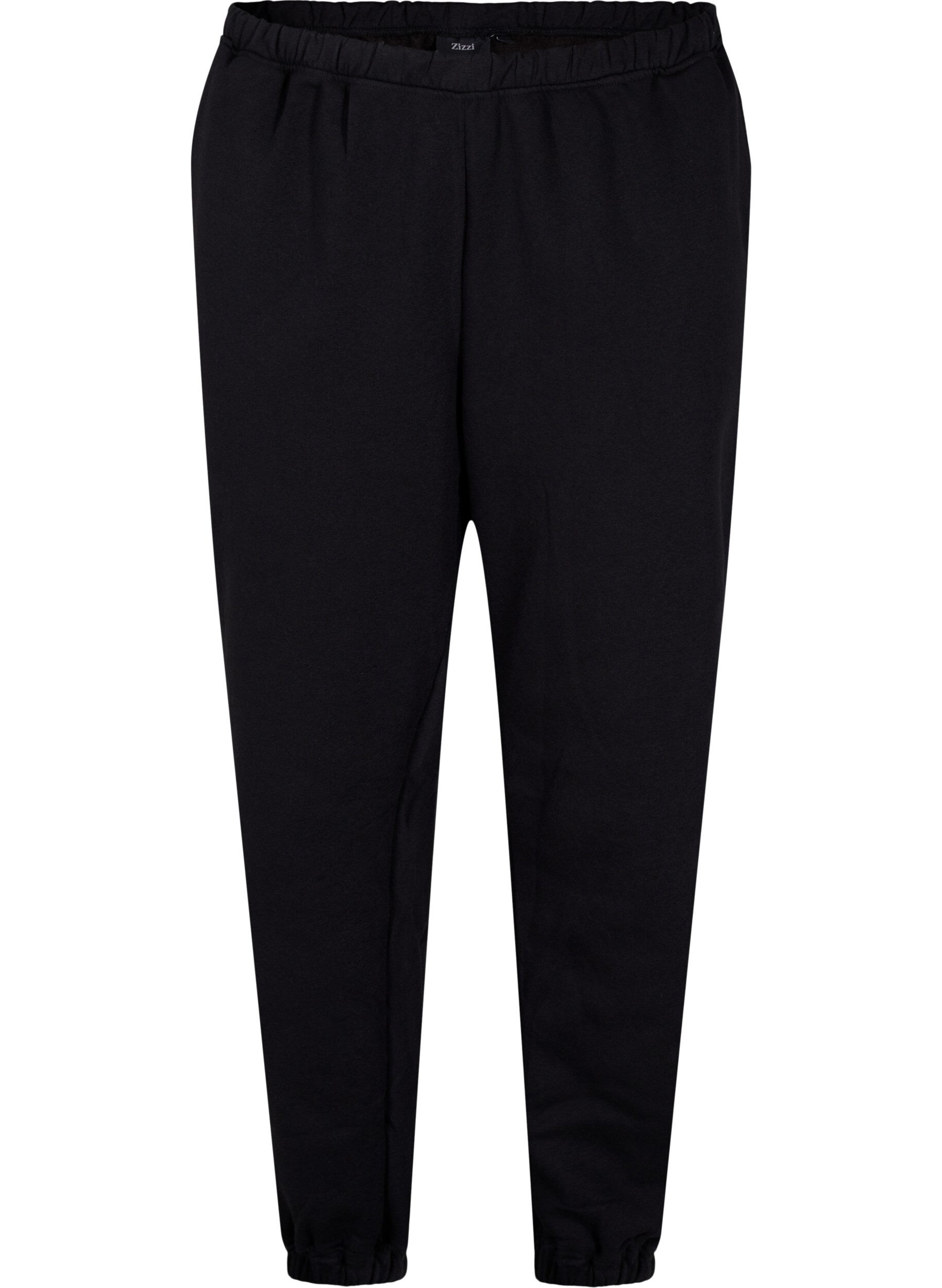 ZizziLosse katoenen broek met zakken, Zwart, Packshot image number 0