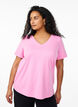 FLASH - T-shirt met V-hals, Roze, Model image number 0