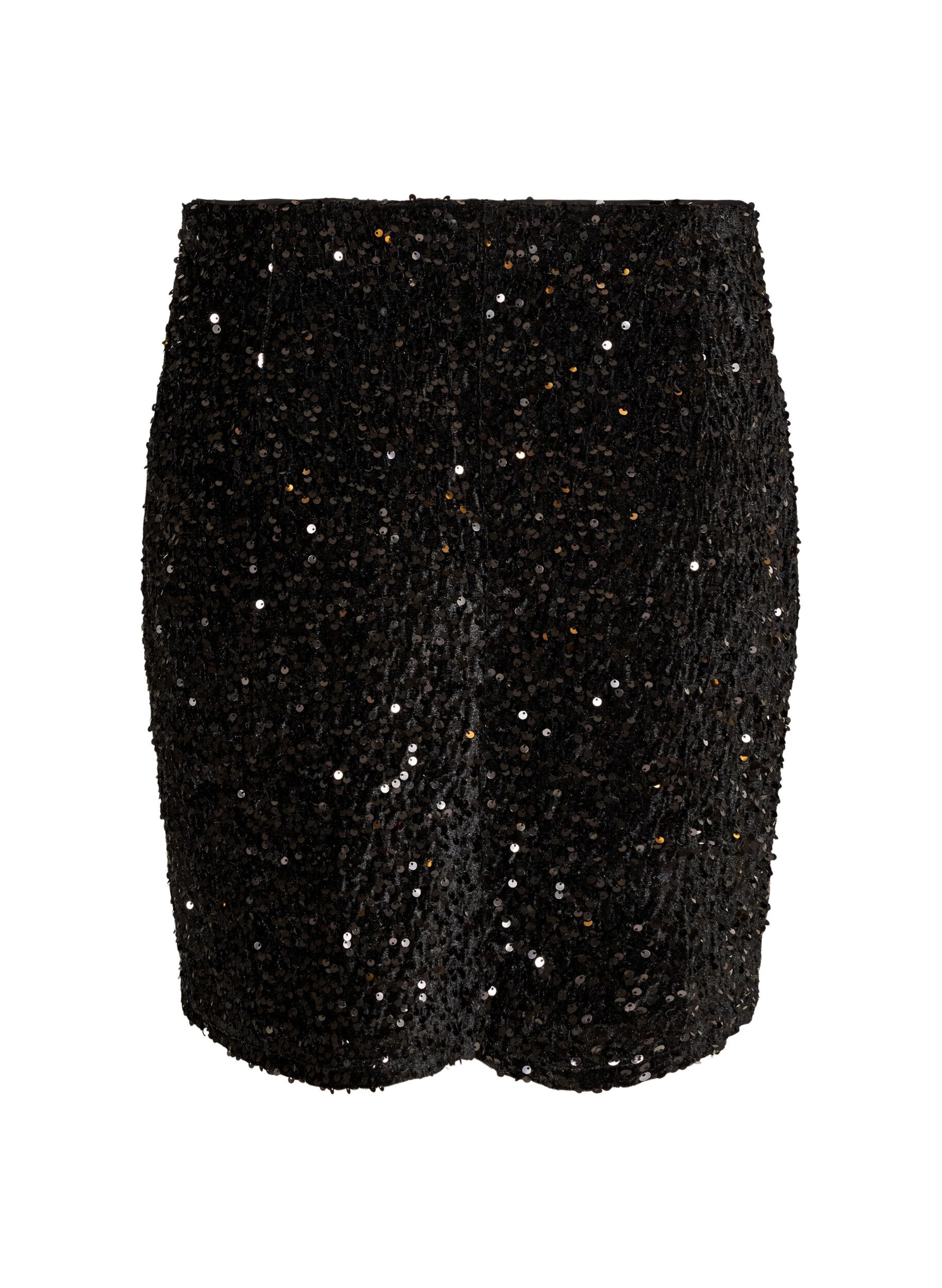 ZizziKorte rok met pailletten, Zwart, Packshot image number 1