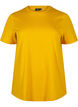 Basic katoenen T-shirt met ronde hals, Geel, Packshot image number 0