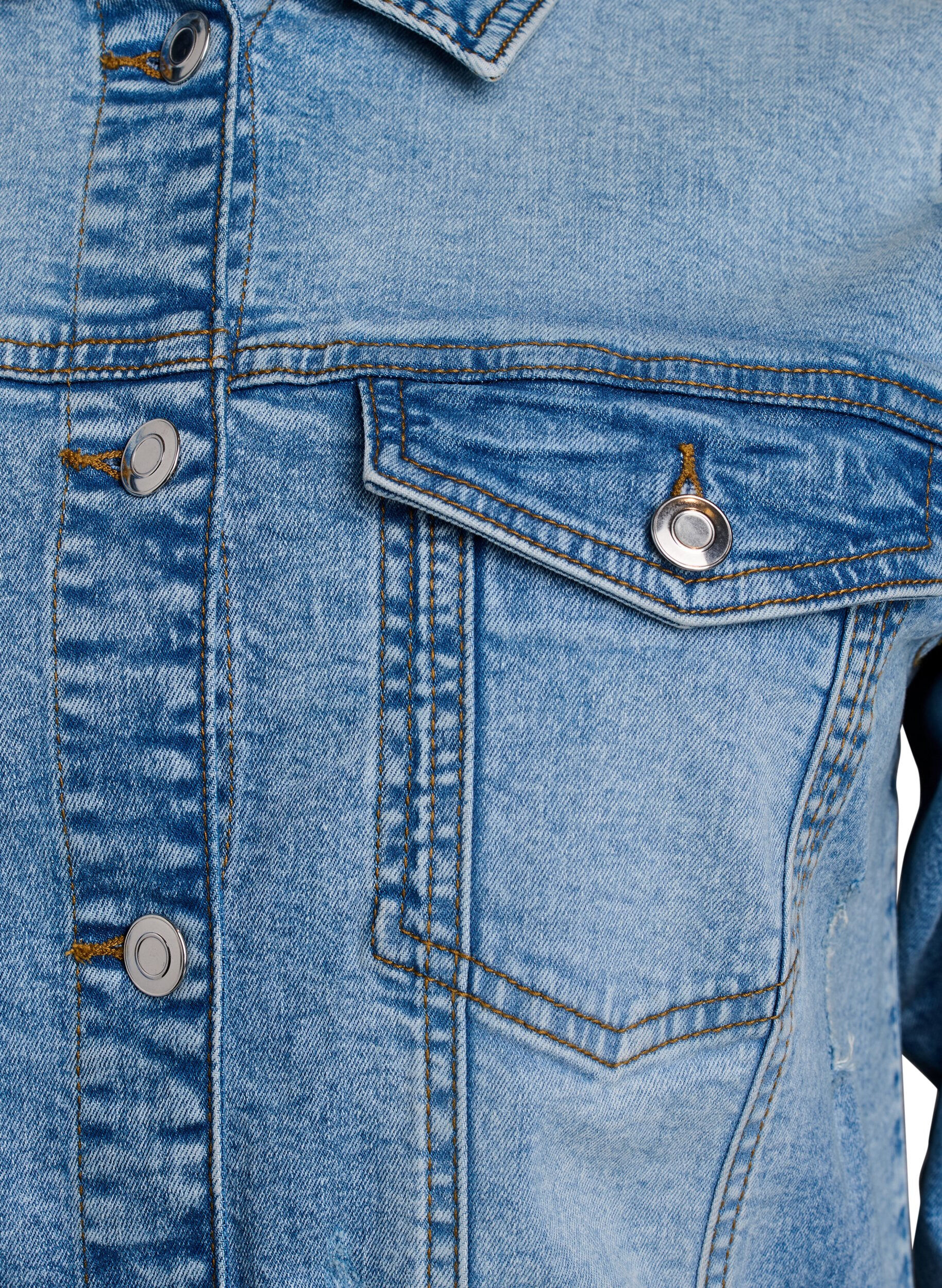 Zizzi Denimjack met een klassieke snit, Blauw, Packshot image number 2