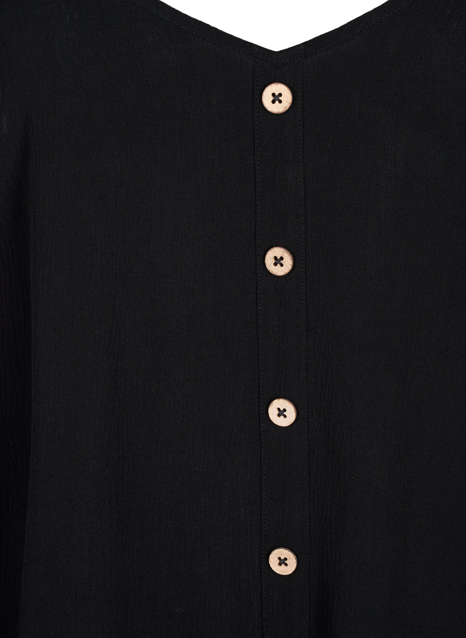 Zizzi Viscose top met smalle bandjes, Black, Packshot image number 2