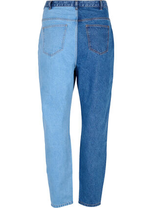 Tweekleurige Mille Mom Fit Jeans, Lt. B. Comb, Packshot image number 1