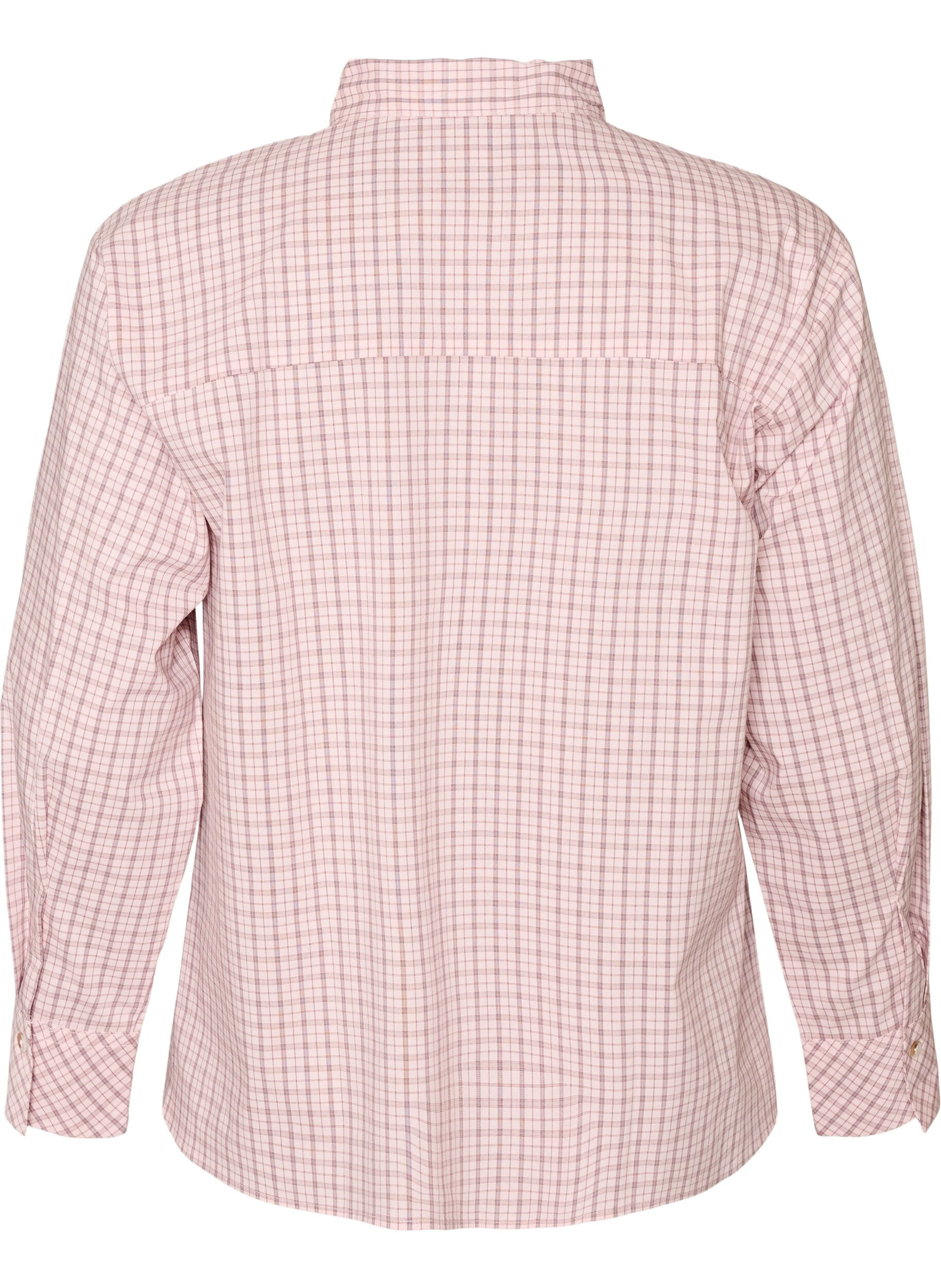 ZizziLosvallend geruit overhemd met strikceintuur, Roze, Packshot image number 1