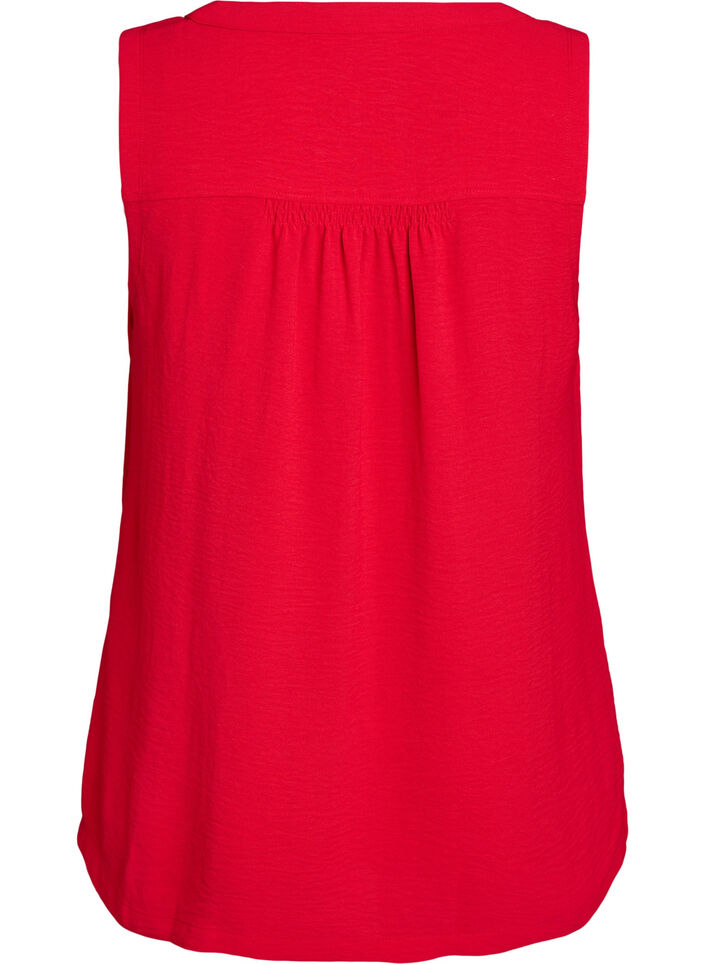 Mouwloze top met kreukeffecten, Rood, Packshot image number 1