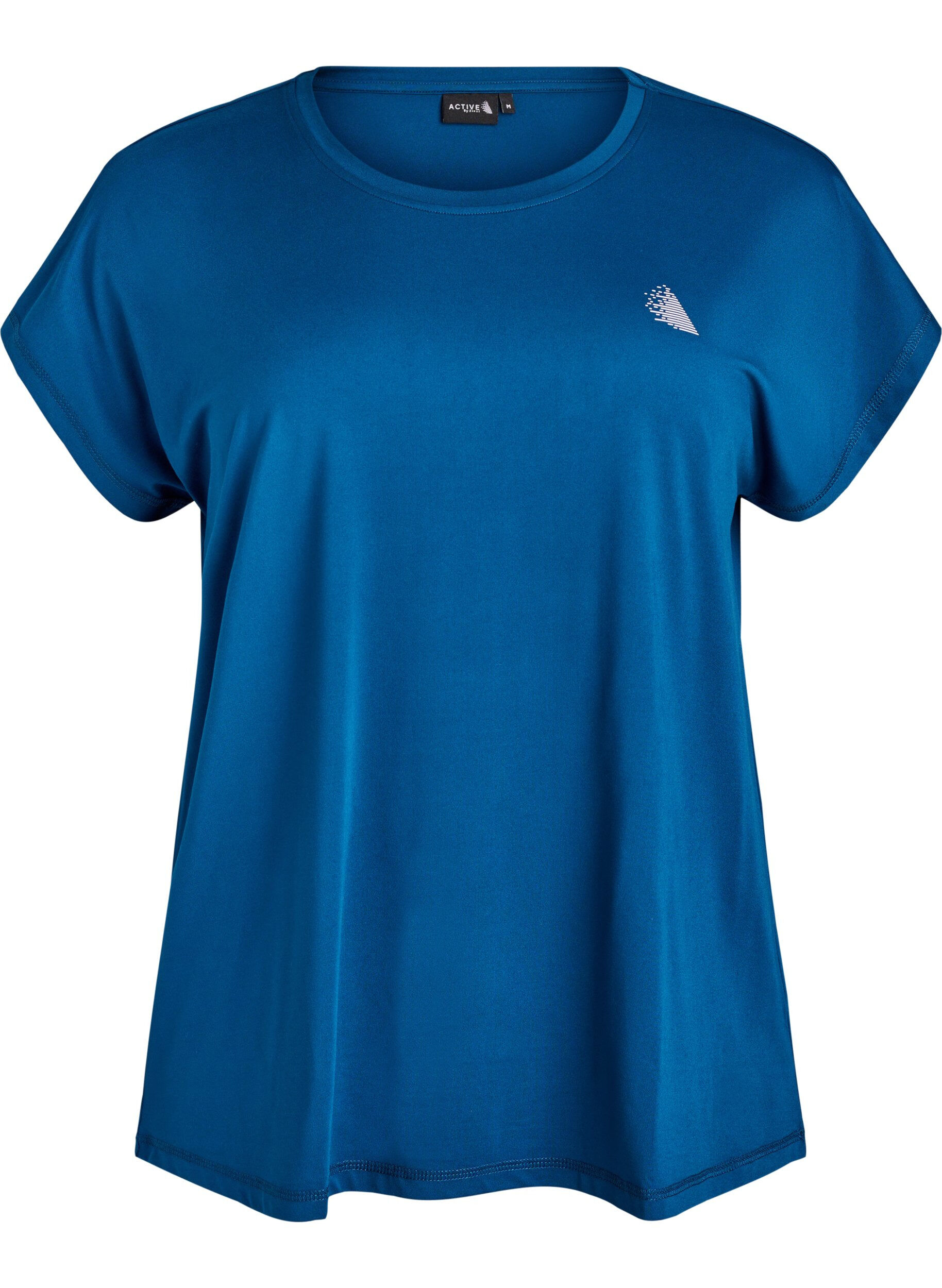 ZizziEffen gekleurd trainingsshirt, Blauw, Packshot image number 0