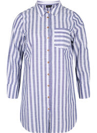 Lange gestreepte blouse in katoen, Blue Y/D