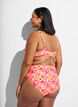 Hoge taille bikinibroekjes met patroon, Oranje, Model image number 1