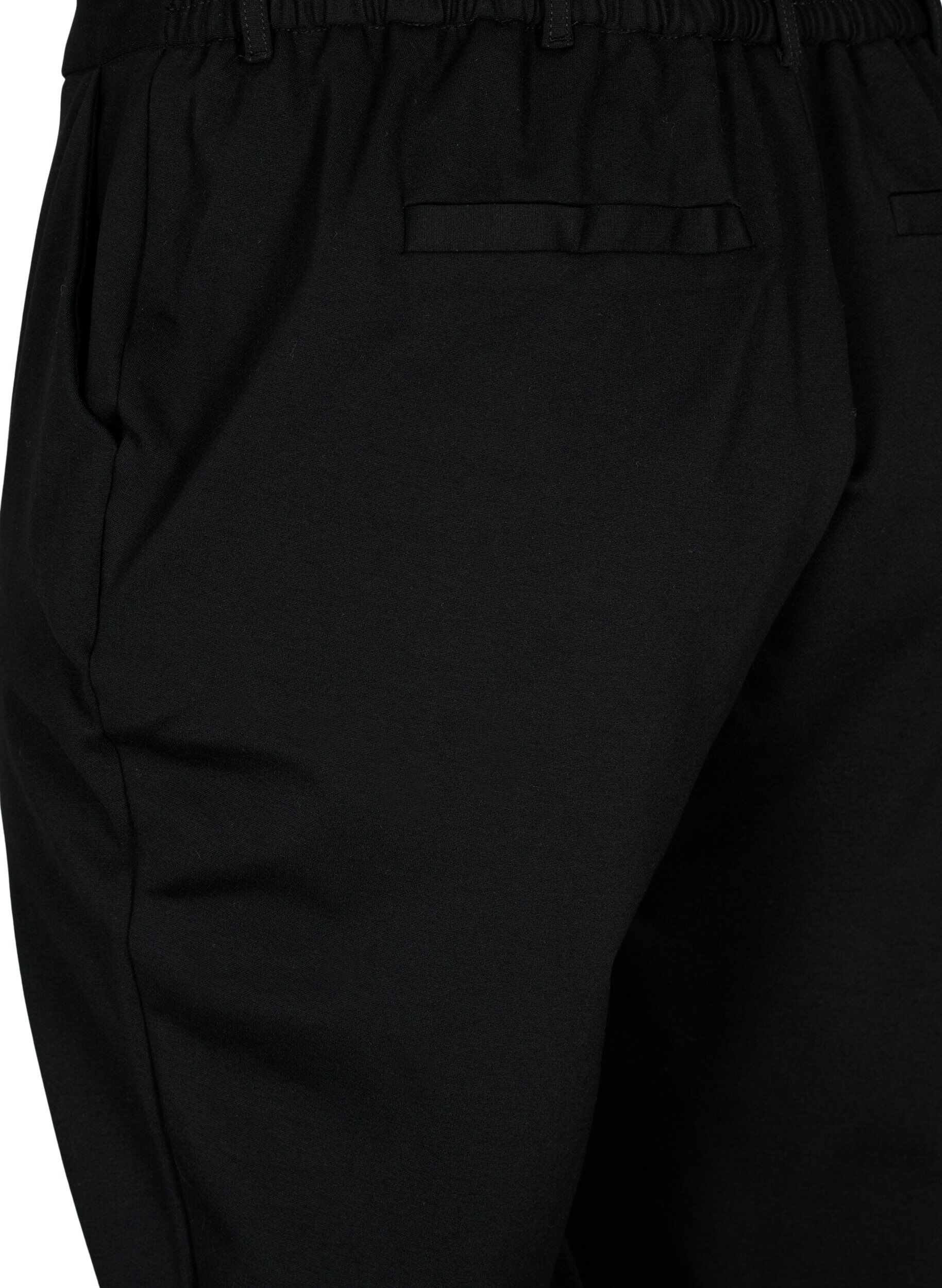 Zizzi Broek in viscosemix, Black, Packshot image number 3