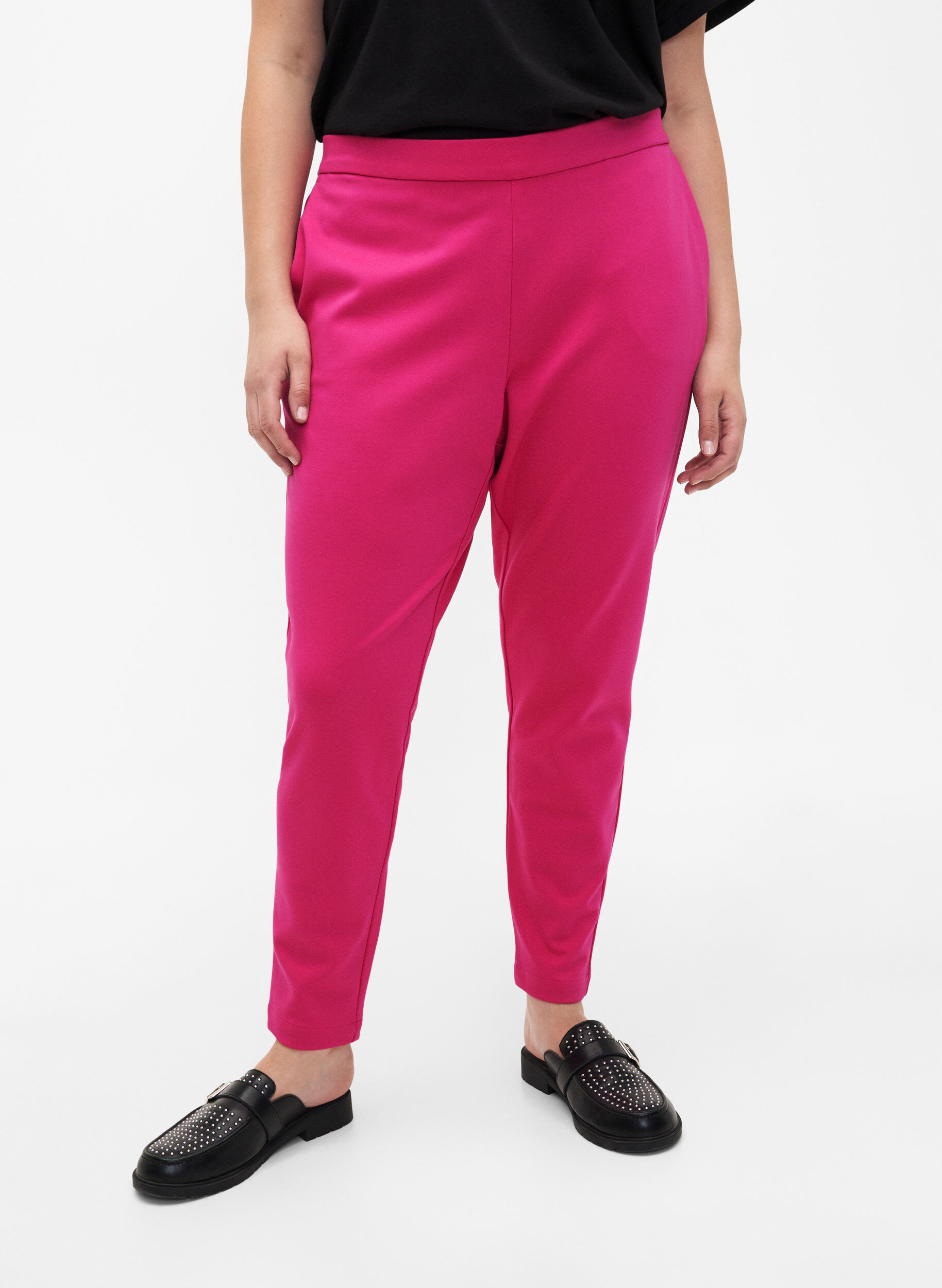 Zizzi Korte broek met zakken, Roze, Model image number 3