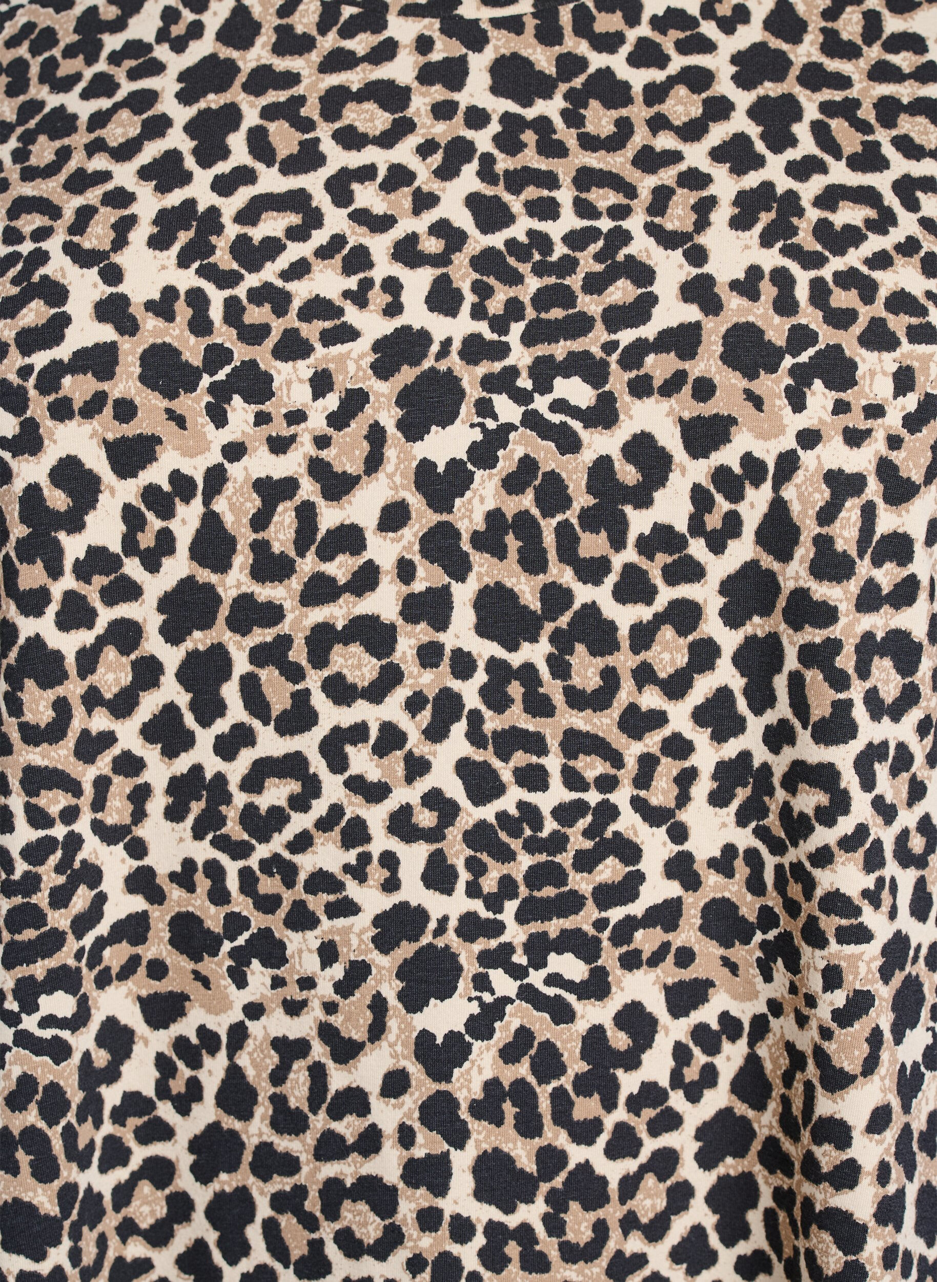 Zizzi Kort T-shirtjurkje van katoenen jersey, Bruin, Packshot image number 2