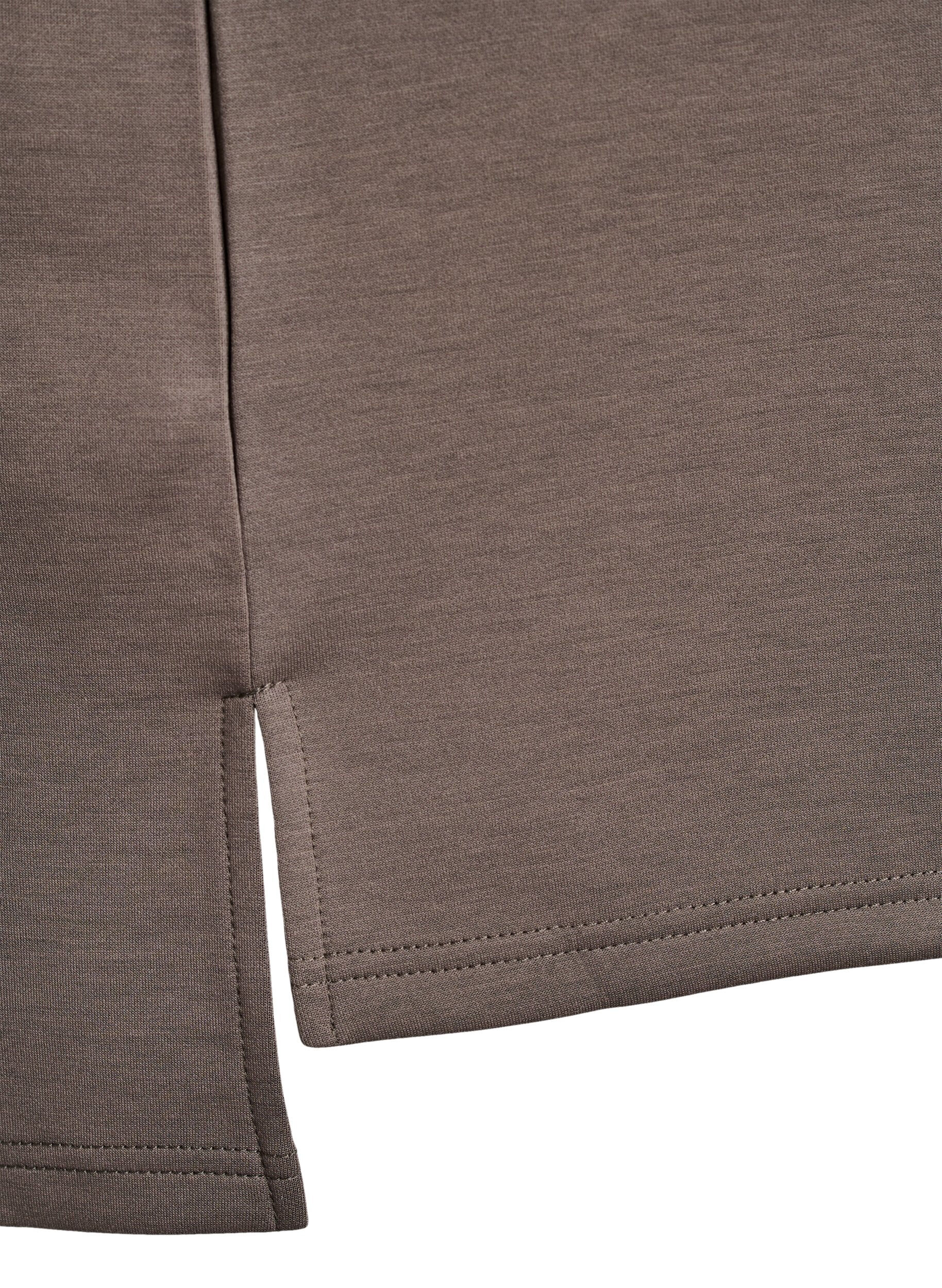 Zizzi Sweatshirt met korte mouwen en een hoge kraag, Bruin, Packshot image number 3