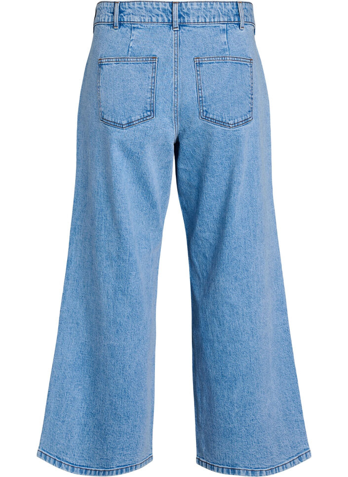 High waist wijde pijpen jeans, Blauw, Packshot