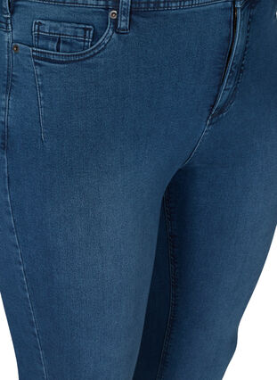 Cropped Amy jeans met hoge taille en ritssluiting, Dark blue denim, Packshot image number 2