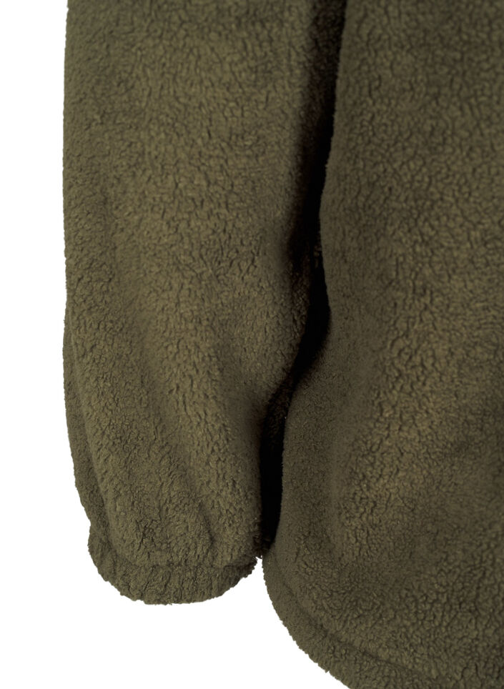 Losse teddyblouse met ronde hals, Forest Night, Packshot image number 3