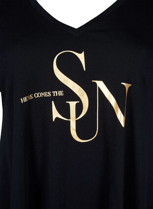 Katoenen T-shirt met korte mouwen, Black W. Sun, Packshot image number 2