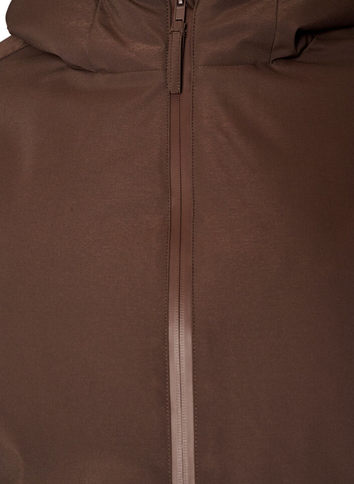 Winterjas met capuchon en verstelbare taille, Bruin, Packshot image number 2