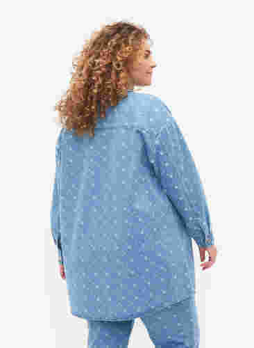 Denim overhemd met print, Light blue denim, Model image number 1