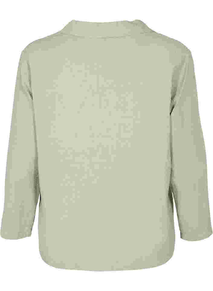 Katoenen overhemd met structuur, Seagrass , Packshot image number 1