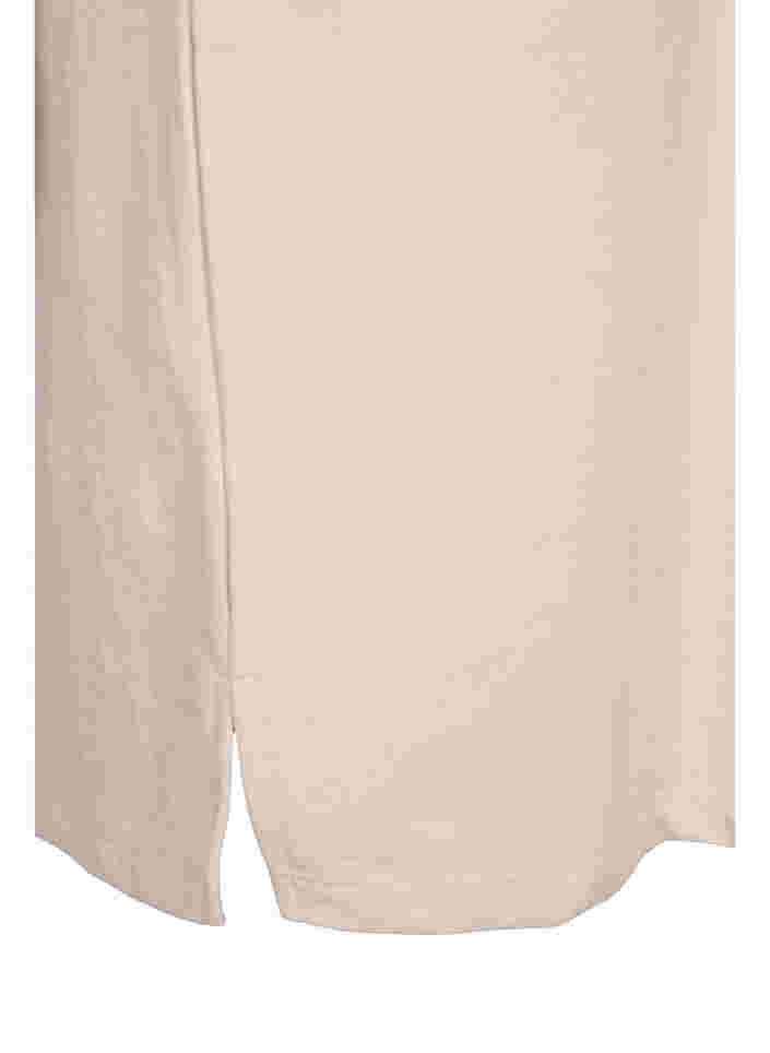 Sweaterjurk met korte mouwen en splitjes, Pumice Stone, Packshot image number 3