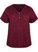 T-shirt met knoopdetail, Donker Bordeaux, Packshot image number 0
