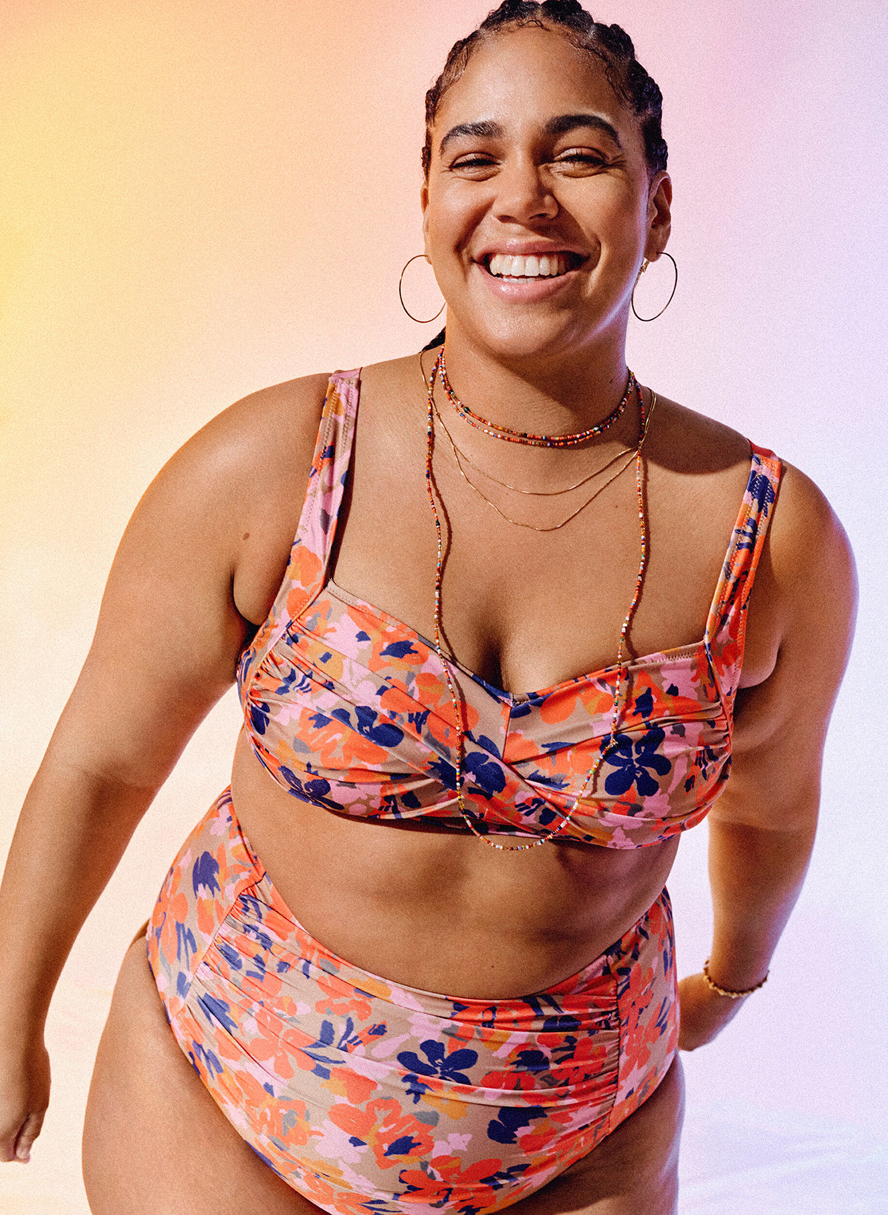 Zizzi Bedrukte bikinitop, Retro Flower, Image image number 0