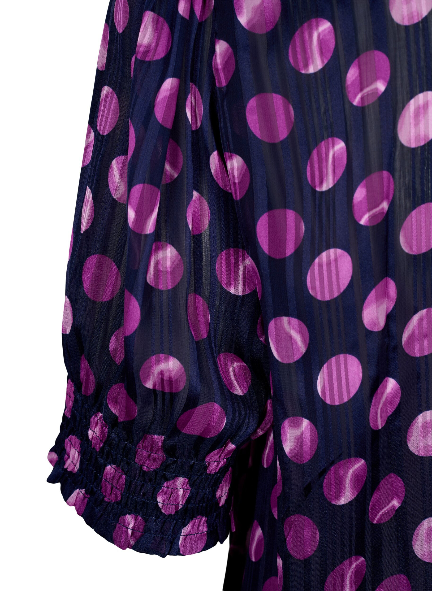 Zizzi  Smock-blouse met korte mouwen en print, Medieval Bl. Dot AOP, Packshot image number 3