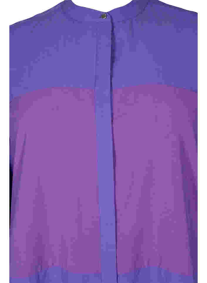 Lange blouse met color-block, Purple Block, Packshot image number 2