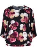 Viscose blouse met print en smok, Zwart, Packshot image number 0