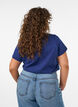 Katoenen T-shirt met V-hals en print aan de voorkant, Blauw, Model image number 2