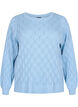 Pullover met gatenpatroon en boothals	, Blue Bell, Packshot image number 0