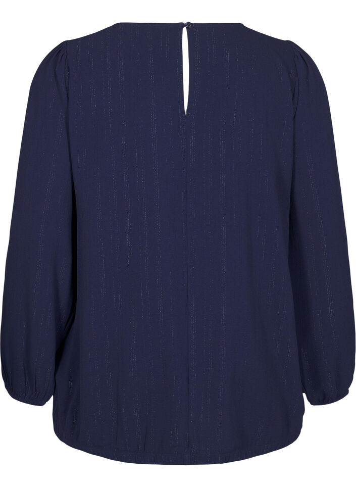 Blouse met zilveren glitter, Blauw, Packshot image number 1