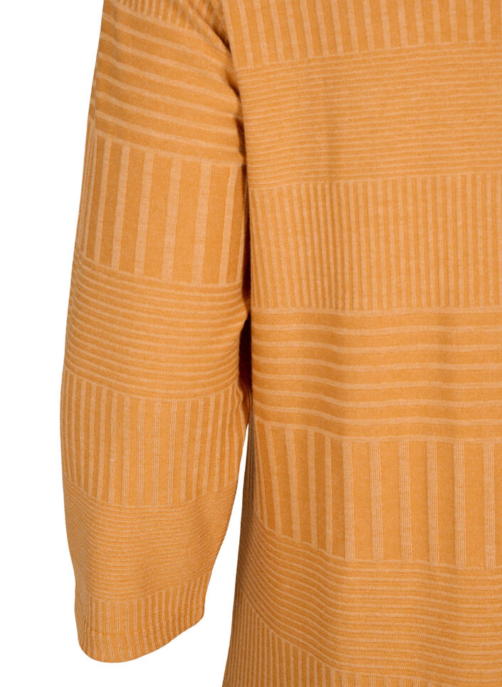 Jurk met 3/4 mouwen en strepen, Sudan Brown Mel., Packshot image number 2