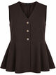 Gilet met krijtstreep en peplum, Bruin, Packshot image number 0