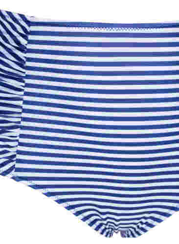 Gebloemd bikinibroekje met high waist, Blue Striped, Packshot image number 2