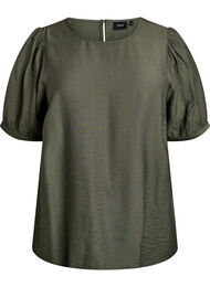 Viscose blouse met 1/2 mouwen, Groen