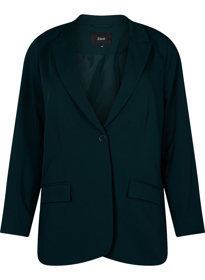 Klassieke blazer met zakken, Scarab, Packshot image number 0