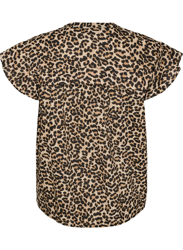 Mouwloze A-lijn katoenen blouseshirt, Bruin, Packshot image number 1